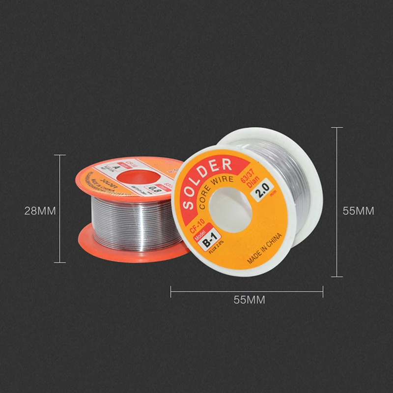 0.5/0.6/0.8/1.0/1.2/1.5/2.0mm High Purity Solder Wire Rosin Core Tin Wire Various Electronic Soldering Welding （Weights 50g）