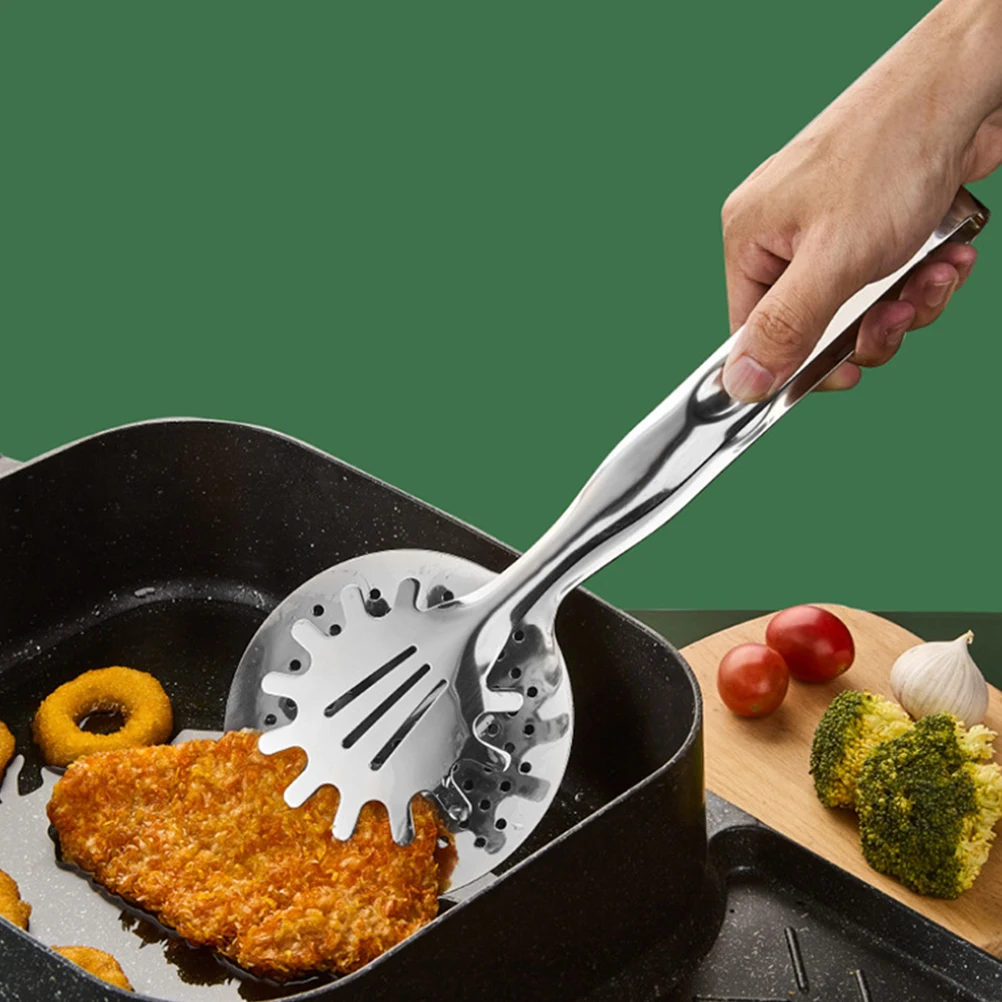 

Stainless Steel Oil Drain Clip Filter Spoon for Deep Fry BBQ Steak Food Tongs Kitchen Gadgets Multifunctional Clips Easy