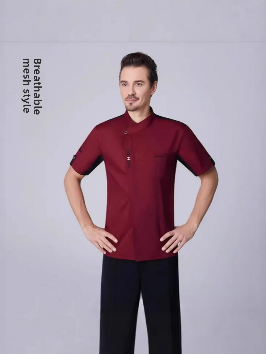 

Летняя униформа для поваров: мужская одежда для отелей, западной кухни, ресторанов, пекарен, с принтом и вышивкой