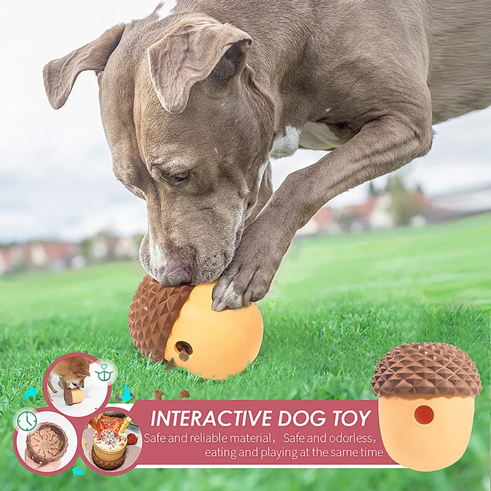 

Silicone Dog Tooth Cleaning Chew Toys Leaking Food Ball Pinecone Funny Interactive Pet Slow Feeder Ball Puzzle Toy