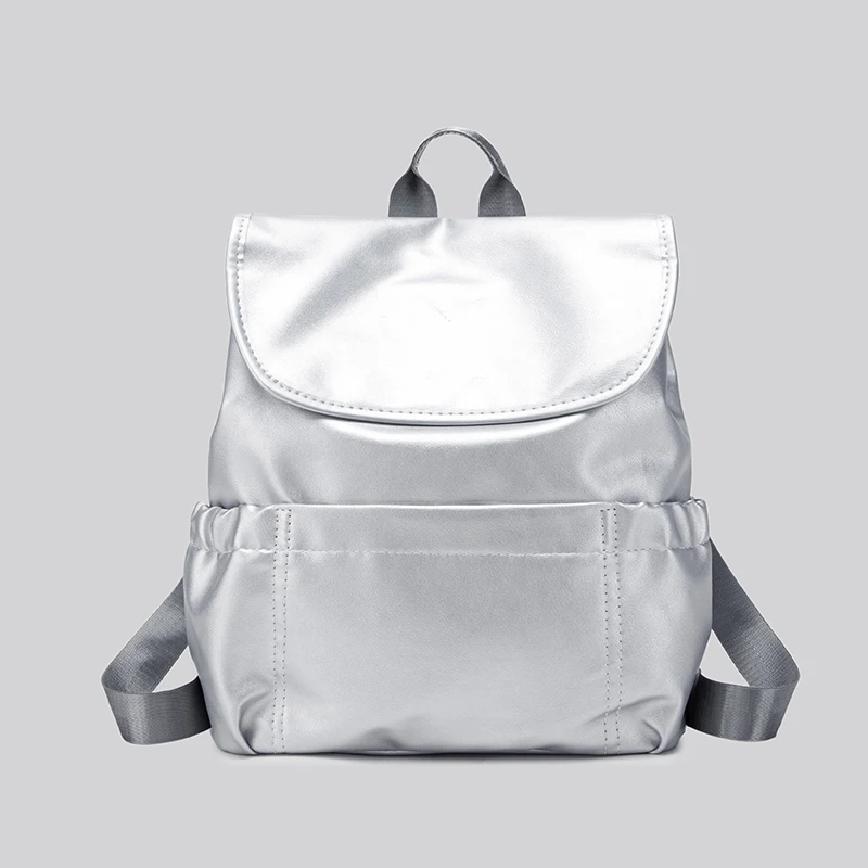

New Silver Backpack For Women Student's School Backpacks Large Capacity Shoulder Messenger Bags Travel Bags Bolsas