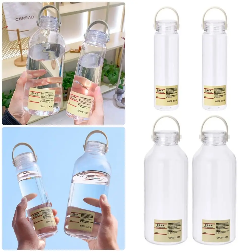 

1Pcs Durable Students Simple Plastic Water Cup 400ML/1L Large Capacity Sports Cup with Text Transparent Portable Cup