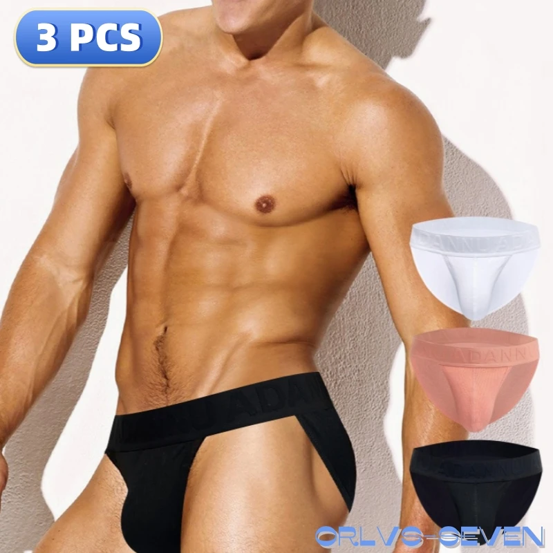 

3 шт., мужские хлопковые трусы-бикини для фитнеса, 24 вида