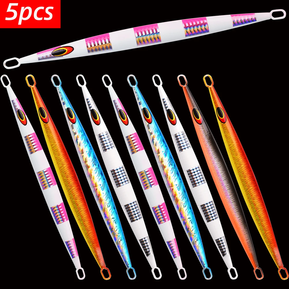 

5PCS Pitch JIg Lure Fishing Glow Jig Luminous Fast Falling Angler 80g 120g 160g 200g Metal Hard Bait Sinking Jigging Pesca Bait