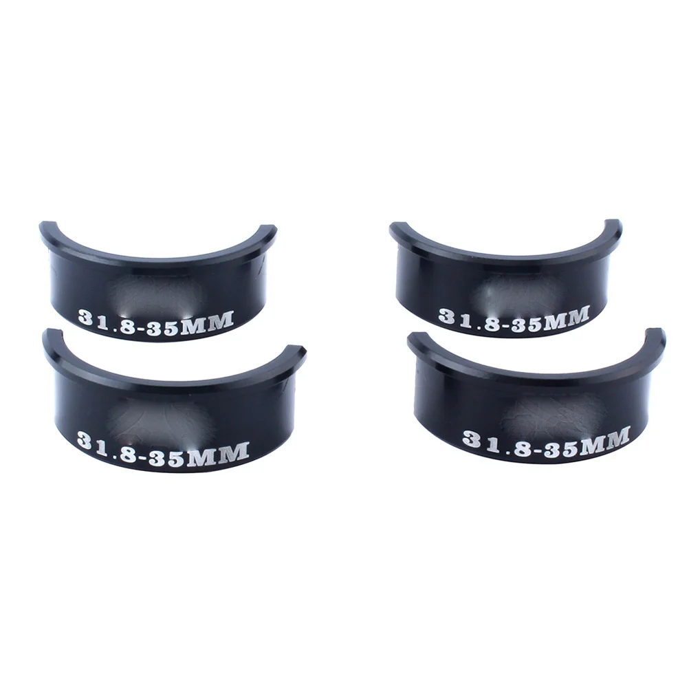 4Pcs Bike Handlebar Conversion Shims Black Increase Clamp 31.8mm to 35mm Aluminum Alloy Adapter Handlebar Conversion