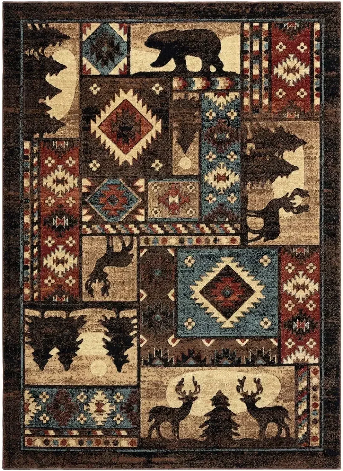 Furniture suppliesHome Dynamix Buffalo Bear Rustic Area Rug, Brown/Red, 7'10