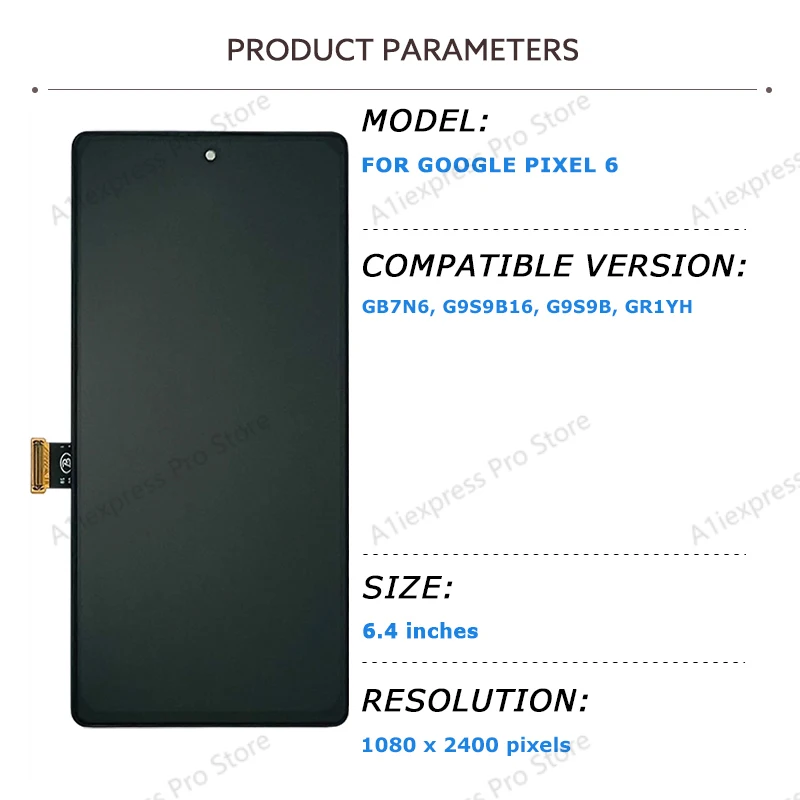 AMOLED LCD Display For Google Pixel 6 GB7N6 G9S9B16 G9S9B GR1YH LCD Touch Screen Digitizer Assembly Panel LCD Screen Repair Part