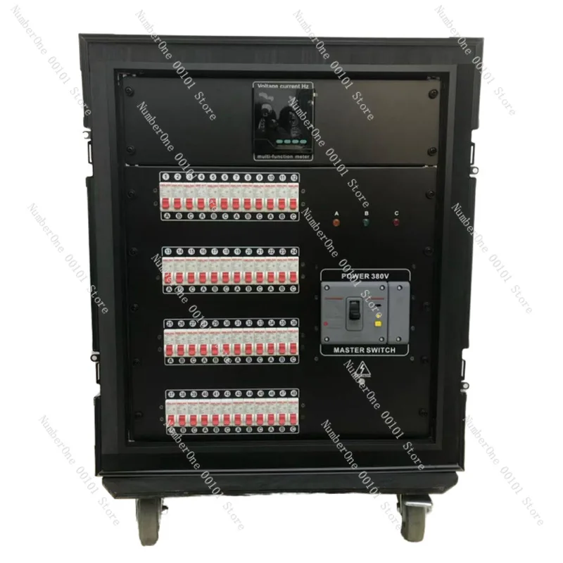 54-Way 16A Industrial LED Power Distribution Cabinet 19-Core Waterproof Plug-In Air Box with Large Screen US Standard