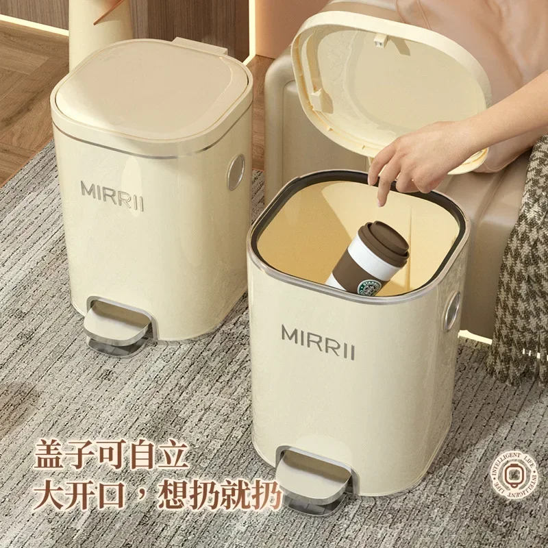 Kitchen Pedal Trash Can Household Ins Wind High Value Press Elastic Cover Toilet with Lid Trash Can