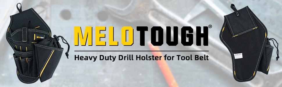 Bohrerholster Schlagschrauberholster mit Bitbeutel Heavy Duty Schlagholster für Werkzeuggürtel – Detail 3