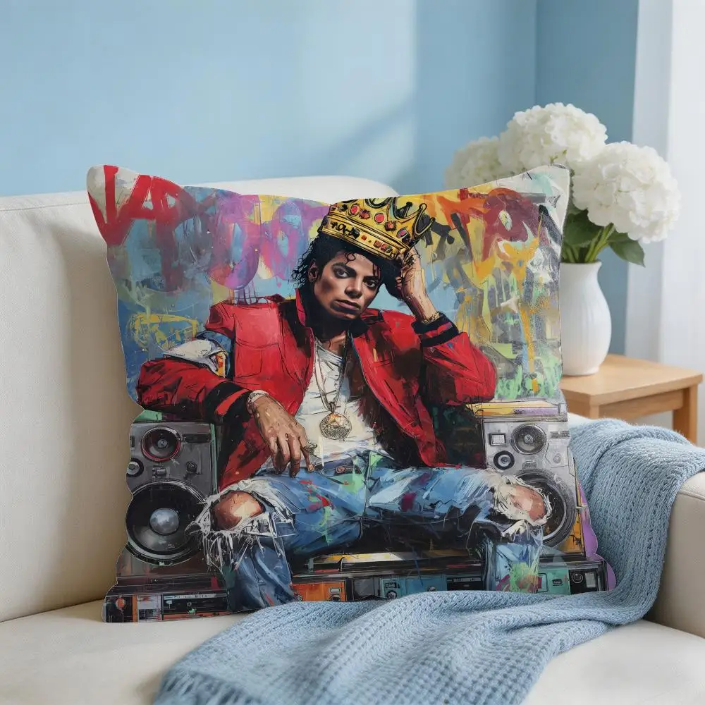 Michael J-Jackson Cool Cushion Cover Square Pillow Bedroom Sofa Leisure Comfort Living Room Home Decoration 40X40
