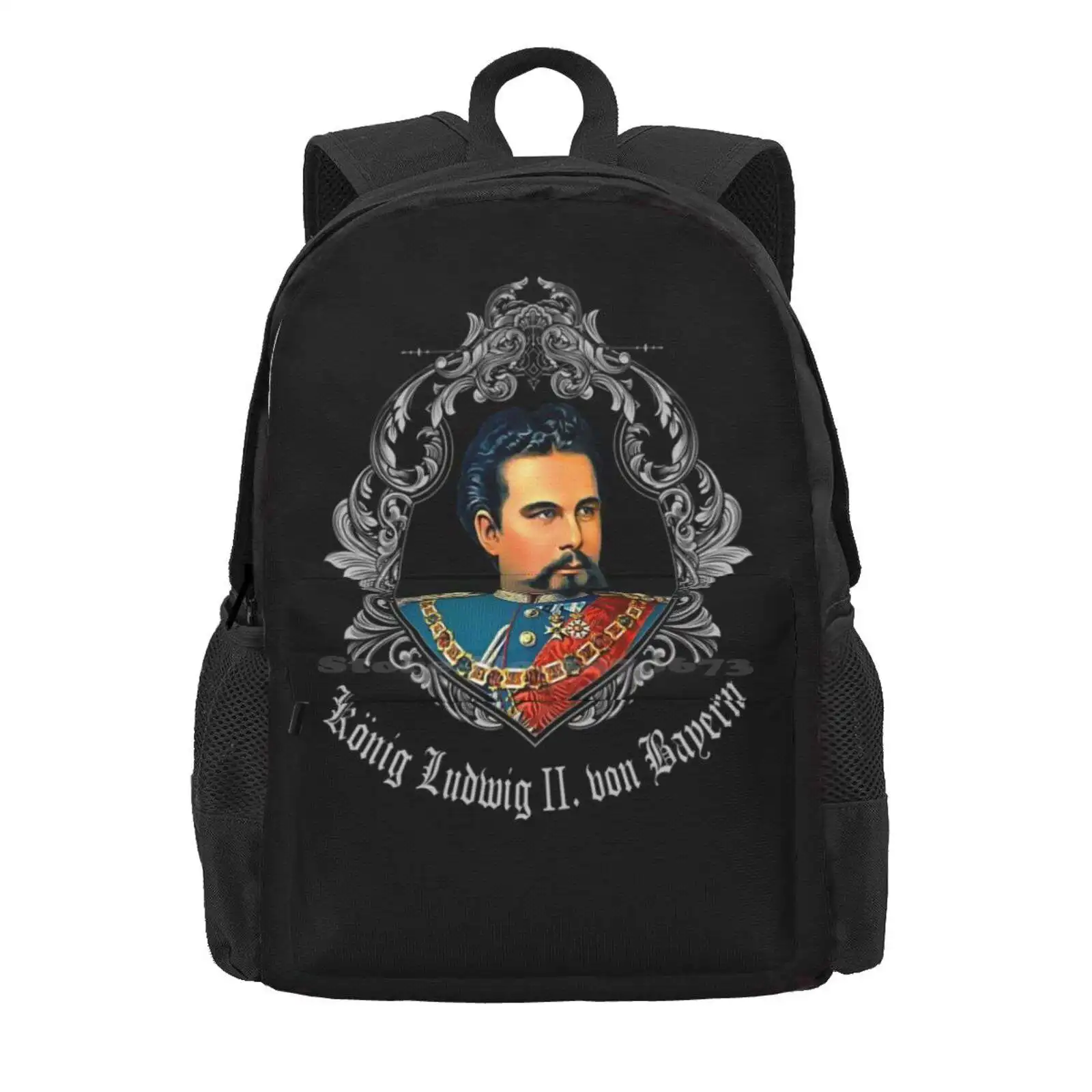 King Ludwig Ii Of Bavaria Hot Sale Schoolbag Backpack Fashion Bags Fun Free State Pointed Munich Bavarian Oktoberfest Leather