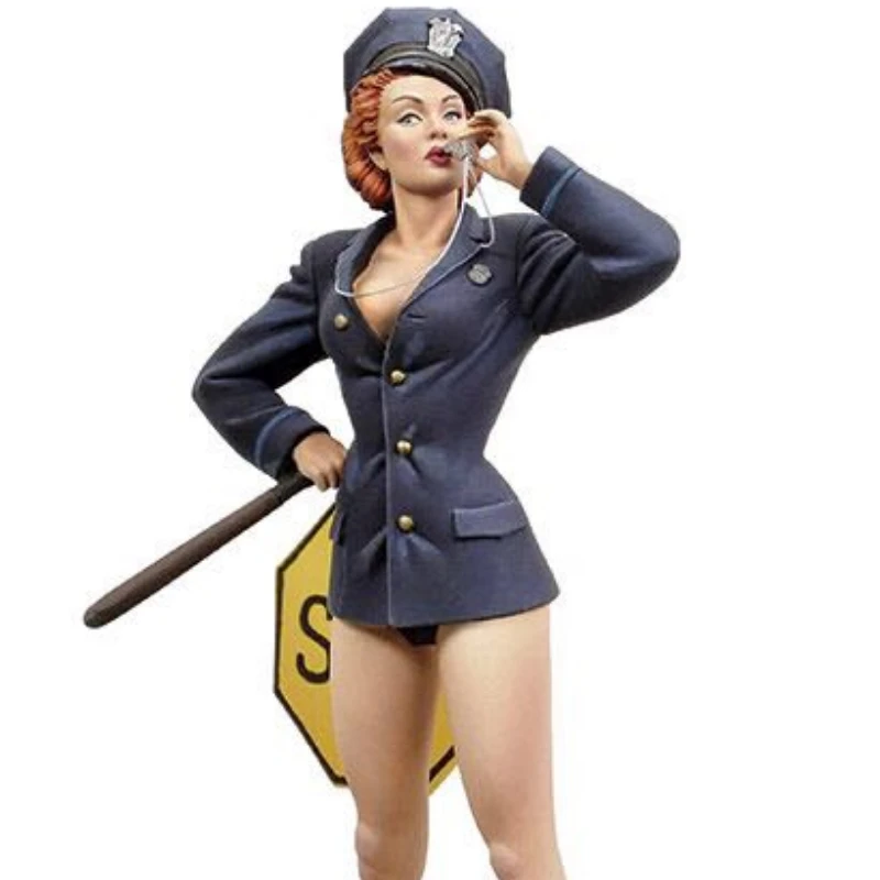 

Female Police Officer Resin Figure 1/24 Model Kit Unpainted and Unassembled Toys Free Shipping