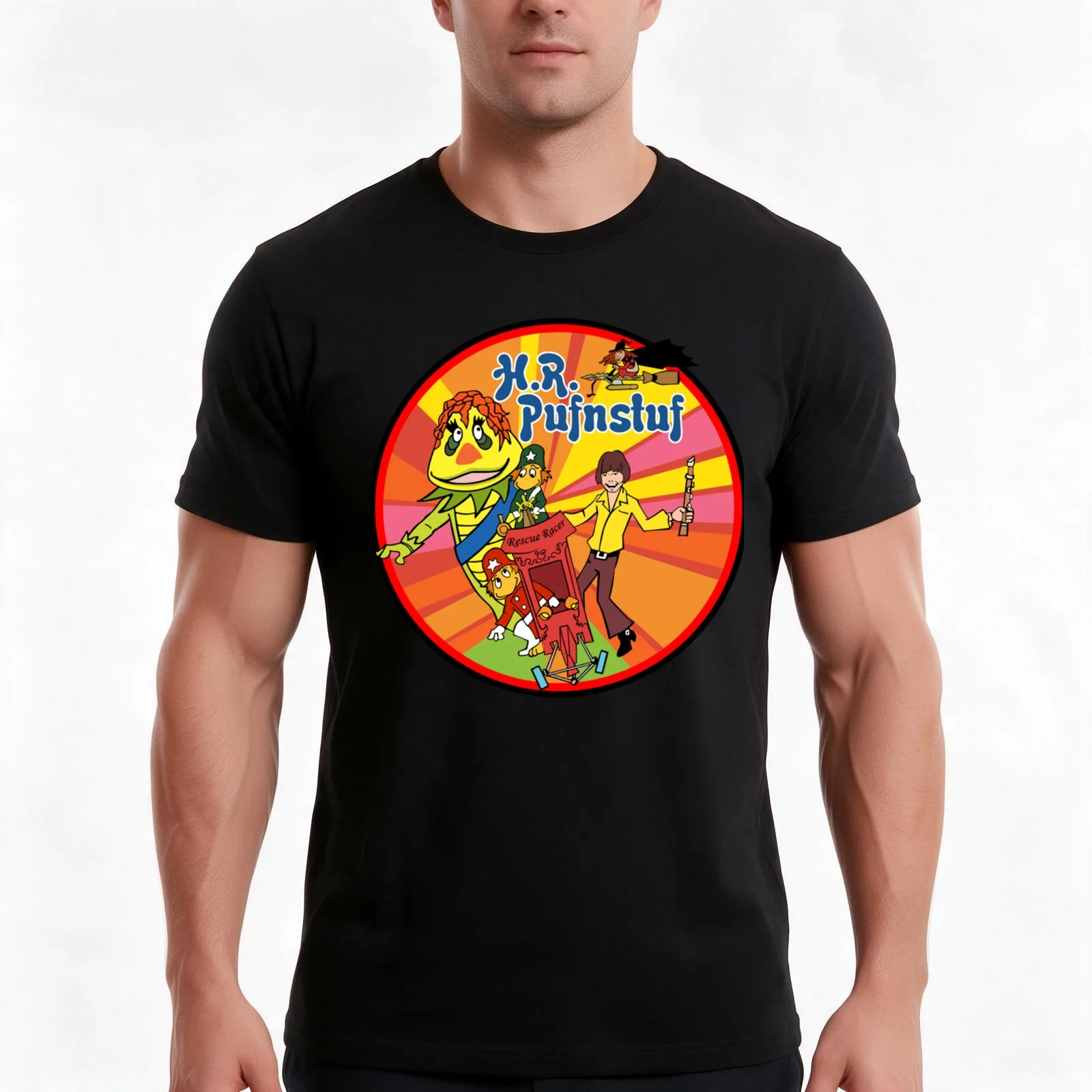 HR H R Pufnstuf Puff Stuff Puff n stuff Shirt Sticker Hoodie Mask T-Shirt, Summer Casual Cotton Tee, Oversized Streetwear Tops