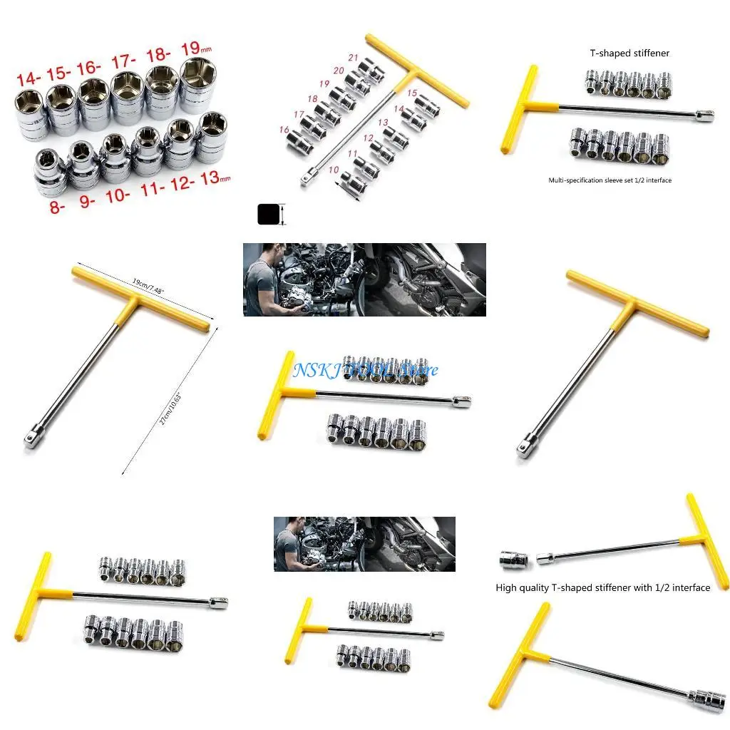 L8RC T-Handle Wrench Spanners for Automotive, Motorcycle and General Repairs Tool