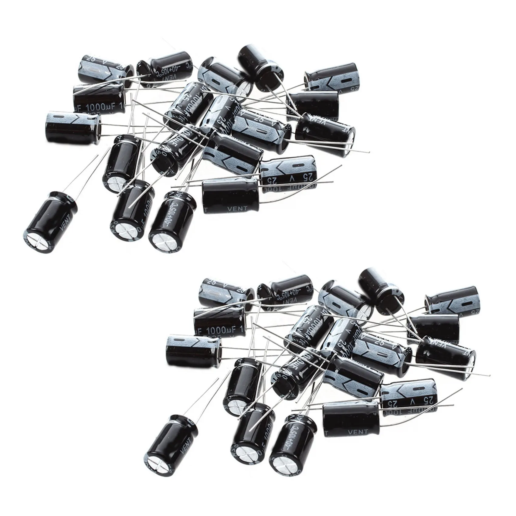 A003 40 Stück 1000 UF 25 V 105 C Radial-Elektrolytkondensatoren Schwarz 10 x 17 mm
