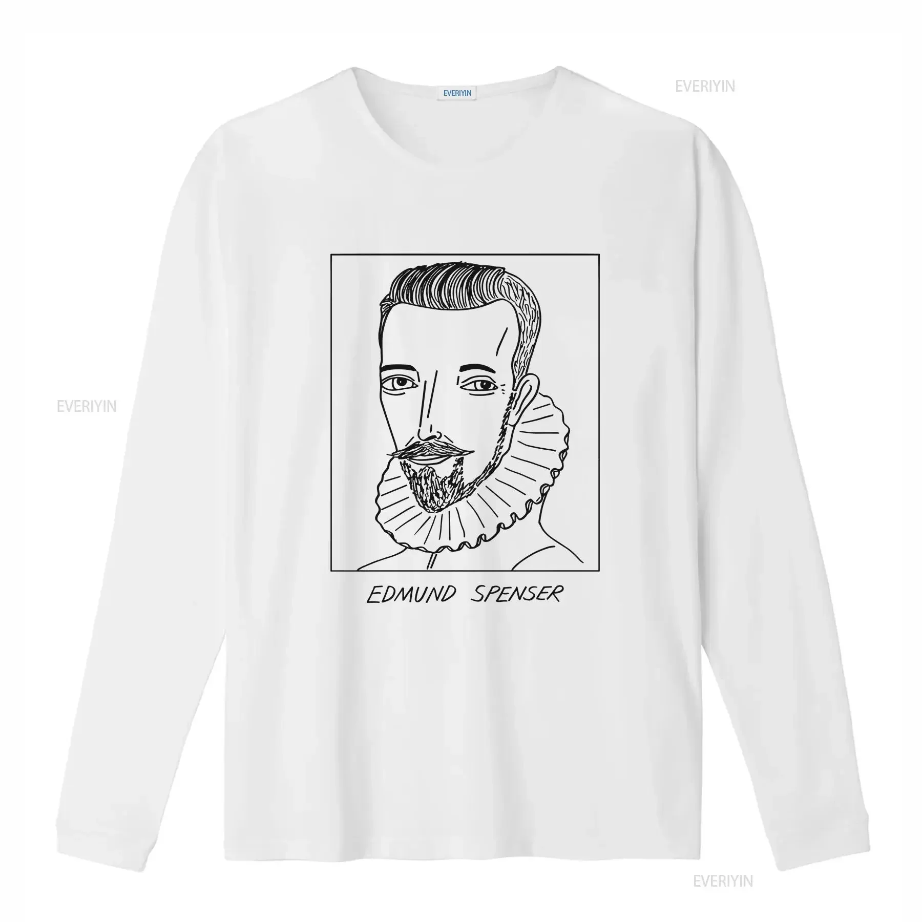 Badly Drawn Authors Edmund Spenser T Shirt FREE Worldwide Delivery vintage Washed Casual Stretched homme Soft Stylish