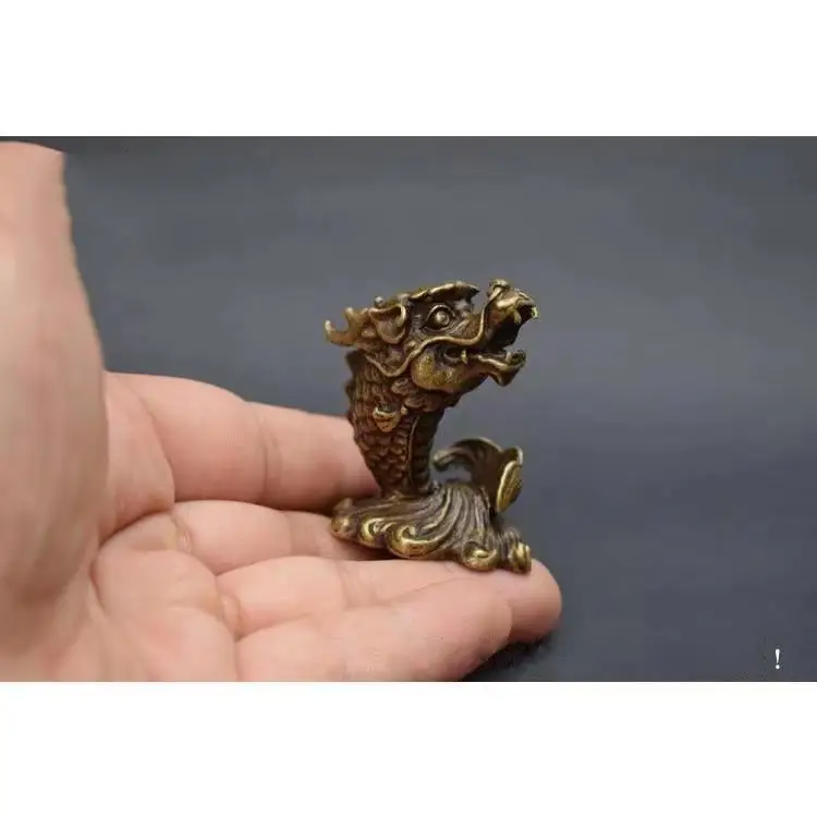 Brass god beast dragon living nine children chi kiss chi kiss chiwen desk furniture decoration