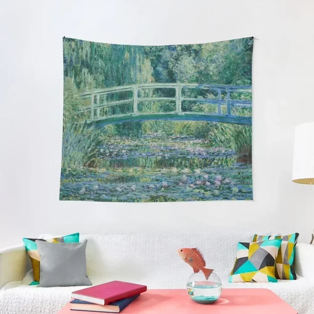 Claude Monet - Water Lilies and Japanese Bridge Tapestry Mushroom Outdoor Decor Tapestry