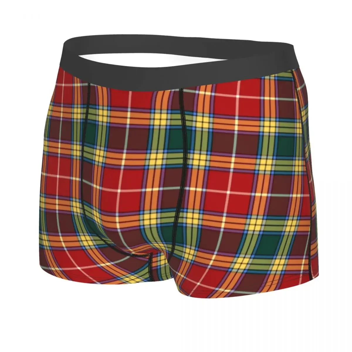 Clan Baxter Tartan Underwear Men Breathbale Geometric Gingham Plaid Boxer Briefs Shorts Panties Soft Underpants For Homme