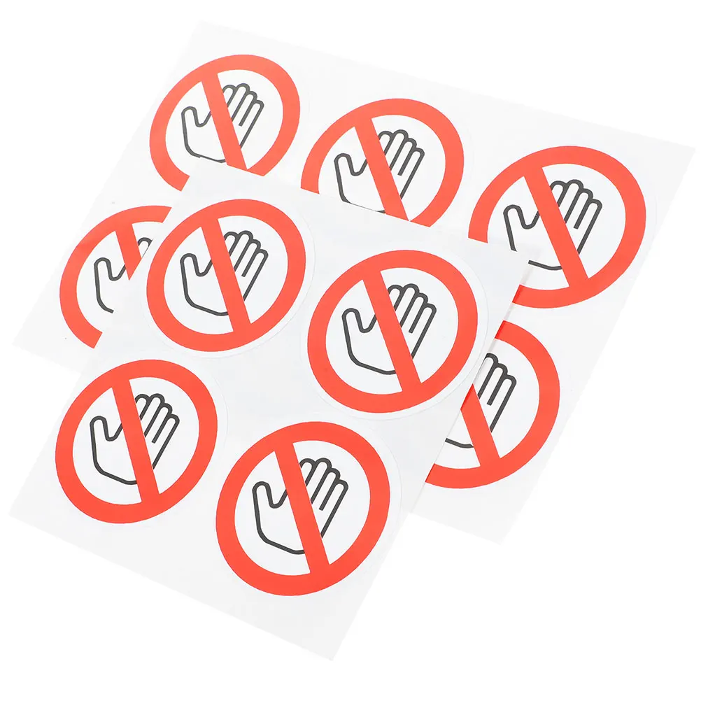 10Pcs Safety Warning Sign Sticker Adhesive Do Not Touch Label for Office School Retail Store Caution Decal Do Not Touch Sticker