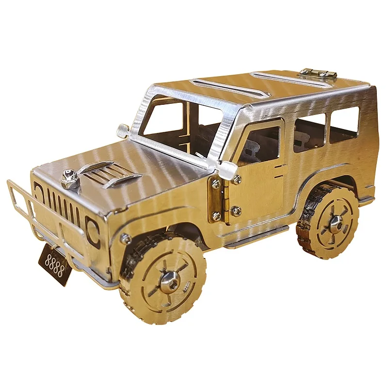 

Stainless steel Jeep off-road, Hummer static model, alloy waterproof car, anti-fall metal toys, finished ornaments