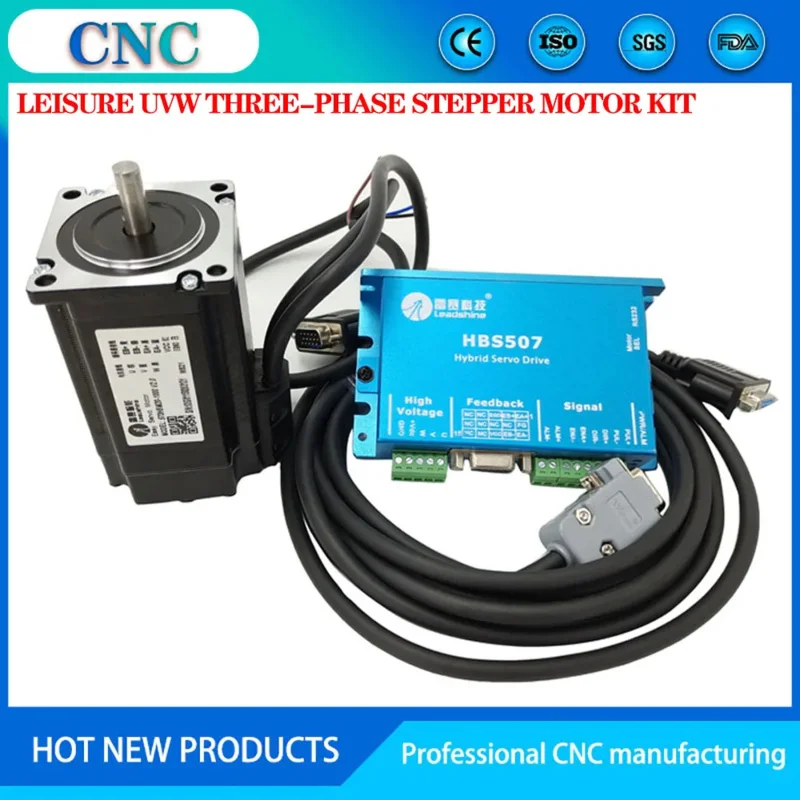 Cloudray Leadshine nema23 three-phase hybrid servo drive hybrid servo motor 2.2nm torque HBS57   573HBM20-1000 HBS507 cnc kit