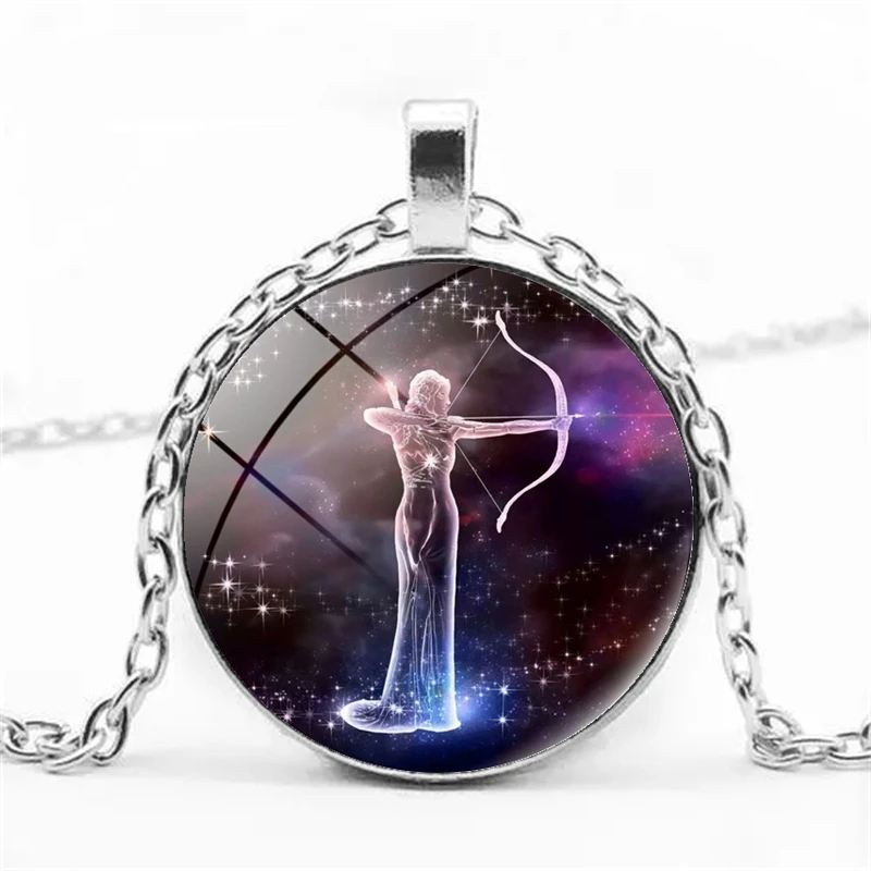 Luminous 12 Constellation Dome Glass Pendant Necklace for Women and Men's Birthday Party Gift Necklace Jewelry Glows in the Dark image 2