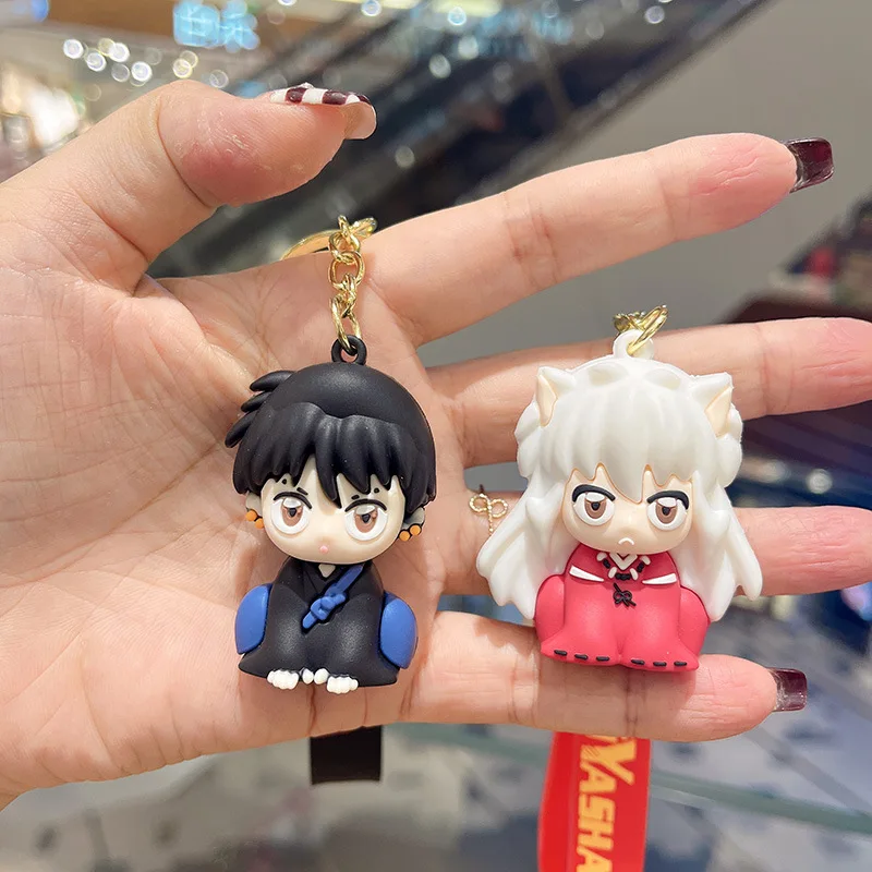 Cartoon Anime Inuyasha Pendant Keychain Car Key Chain Key Ring Keyring Phone Bag Ornament Fashion Jewelry Kids Gifts