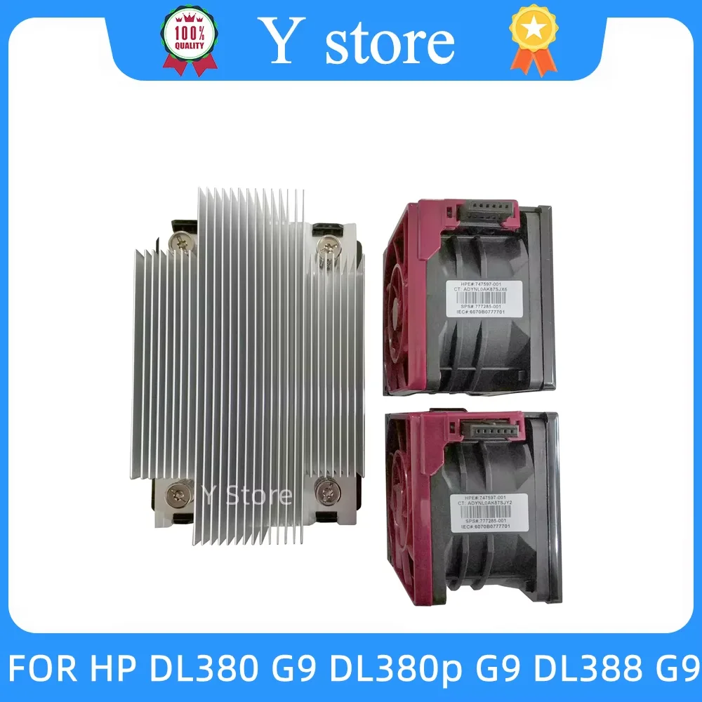 Original FOR HP DL380 G9 DL380p G9 DL388 G9 Xeon CPU Kit Heatsink 777290-001 777286-001 Cooling Fan 747597-001 777286-001