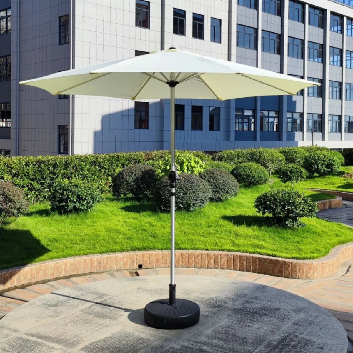& Large Rainproof Patio Center Pole Sun Umbrella, Commercial Parasol for Yard, Balcony, Stall with Custom Logo Support