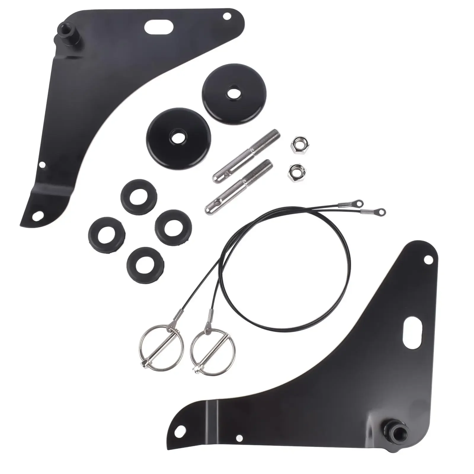 

AP01 New Black Hood Pin Pins Kit For 2008-2016 Dodge Challenger 82214260AC 82214260AB