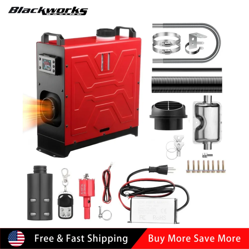 12V Diesel Air Heater APP Bluetooth & 110V AC Adapter For Engineering Vehicles Boats Indoors Campers Trailer RVs Trucks Construction Vehicles