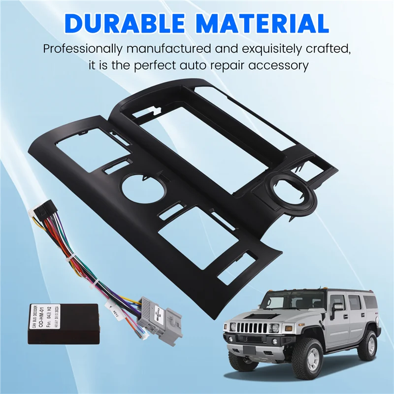 Zestaw ABHX - Adapter Ramy Deski Rozdzielczej do HUMMER, Dekoder Canbus, Radio Android, Panel Montażowy Deski Rozdzielczej, Zestaw Przewodów