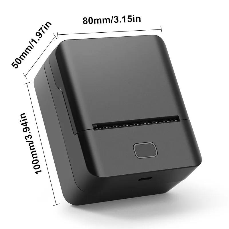 طابعة محمولة لاسلكية صغيرة فورية تدعم اتصال BT للهواتف الذكية المتوافقة مع نظام iOS Android Windows