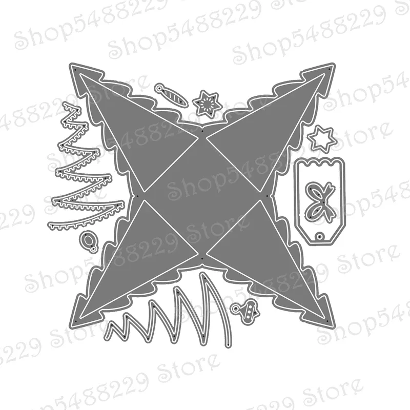 قوالب القطع المعدنية ثلاثية الأبعاد لسكرابوكينغ الجديدة لصنع الورق مجموعة قوالب شجرة عيد الميلاد إطار منقوش بطاقة لوازم حرفية