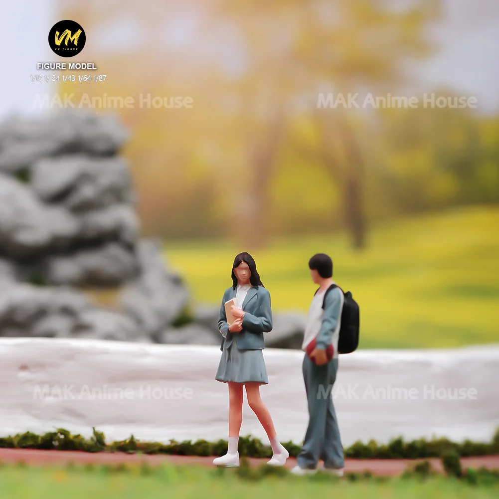 ミニチュア 1/87 1/64 1/43 1/24 朝のランニング運動男性女性犬フィギュア人形モデルクリエイティブシーン装飾おもちゃ