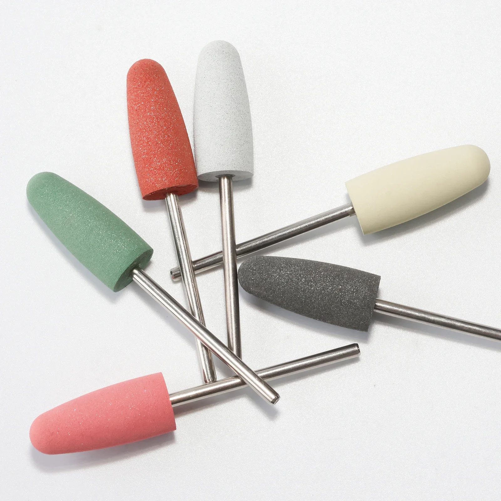 HYTOOS 라운드 실리콘 네일 드릴 비트, 회전식 매니큐어 발 연마 도구, 전기 손톱 액세서리, 12*24mm, 3/32 인치