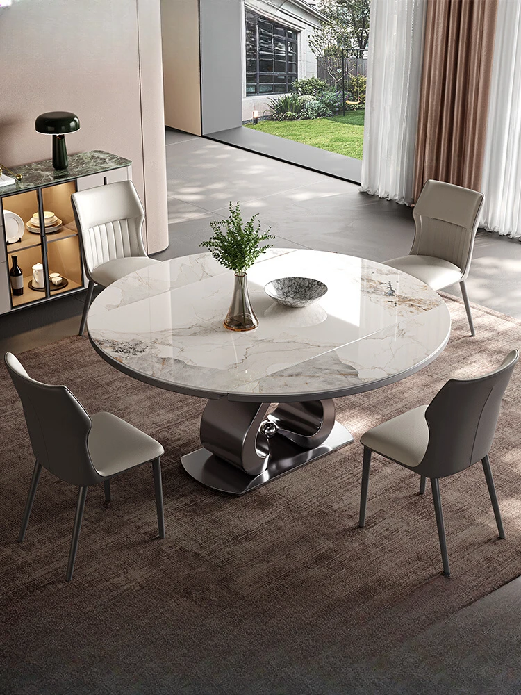 Round dining table can be telescopically folded. Fiona Fang dual-purpose induction cooker,modern light and luxurious