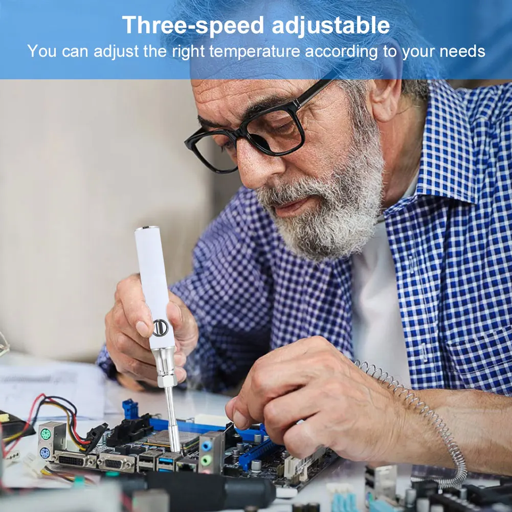 

Паяльник-ручка с резьбой 510, 3 режима регулировки напряжения, 350/650/1100 мАч, мини-набор для пайки с USB-зарядкой и аккумулятором