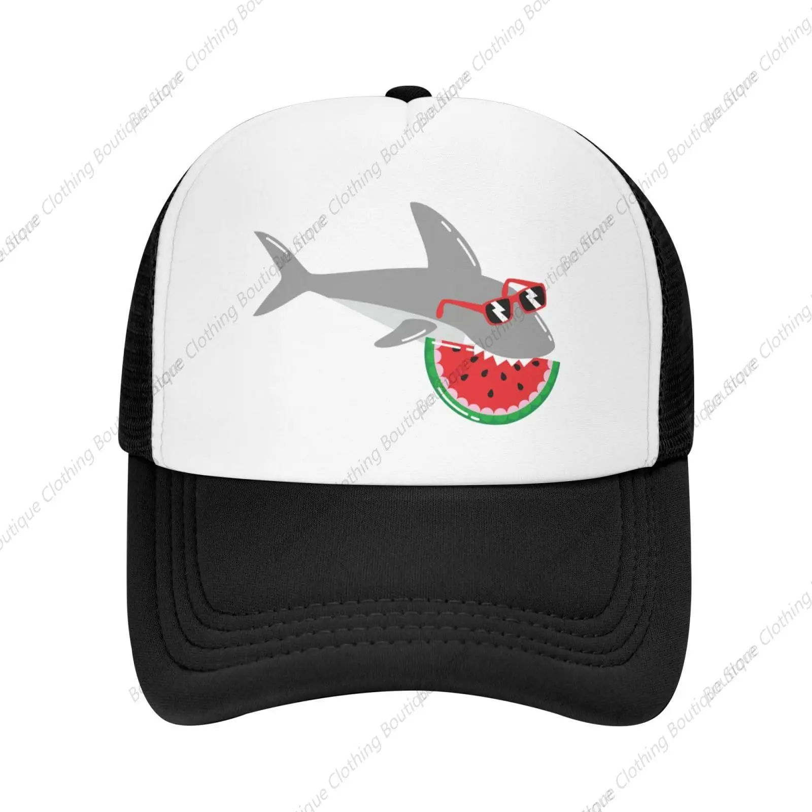 

Mesh Dad Hat Adjustable Washed Funny Shark Watermelon Black Baseball Trucker Hat Women Men Unisex