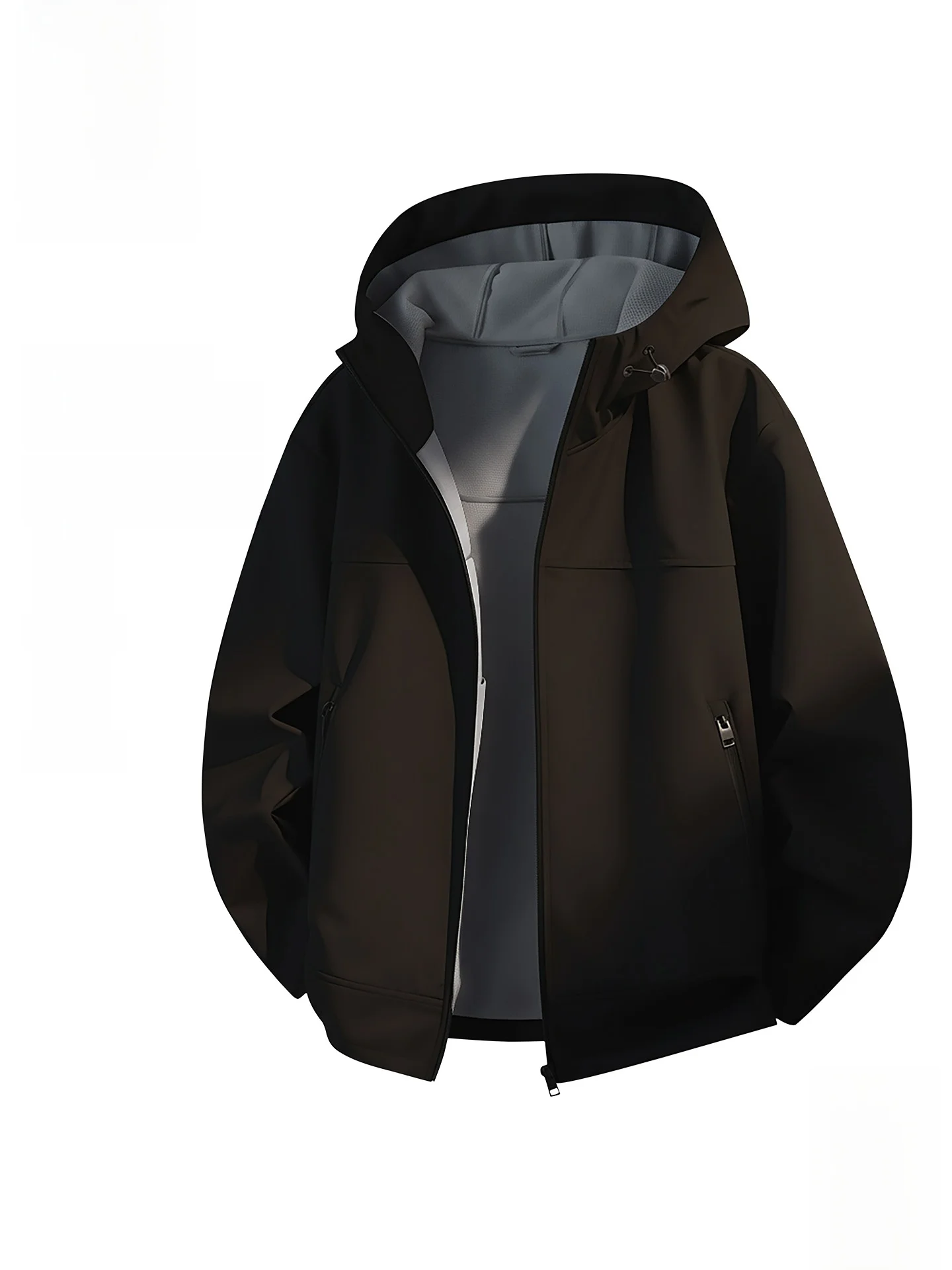 

Мужская легкая куртка с капюшоном для активного отдыха, на молнии, ветрозащитная, из полиэфирного волокна, черная