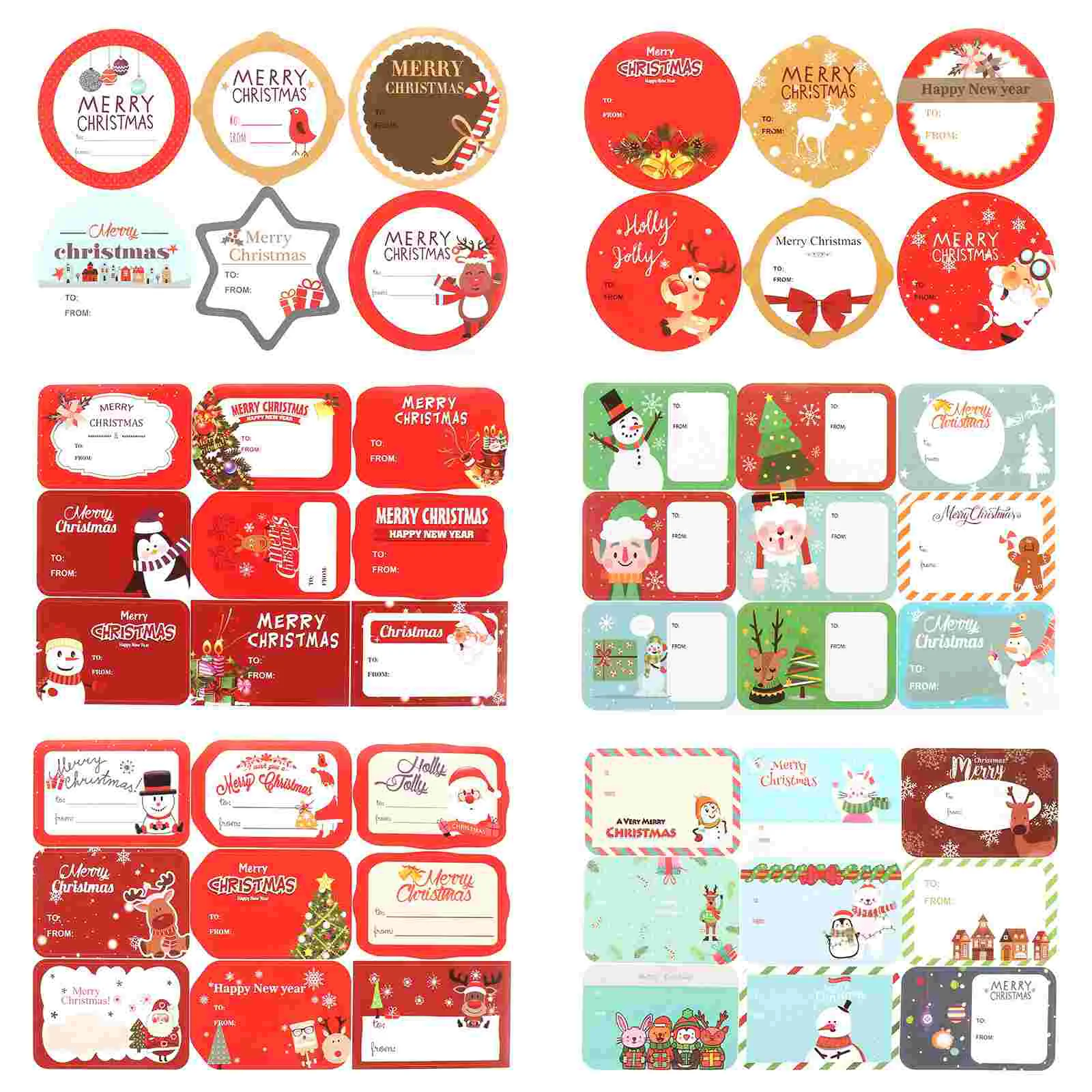 18 Sheets Decorate Christmas Stickers The Gift Wrapping Paper Clearance Copper Plate Envelope Labels Decoration