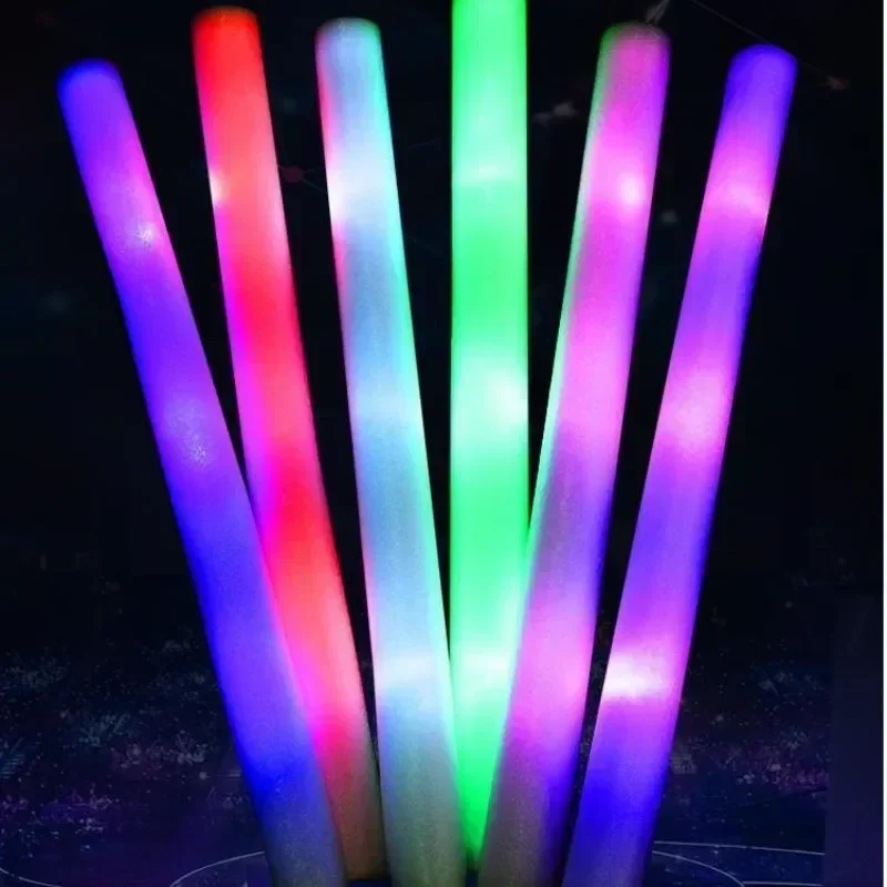 15Pcs LED Glow Sticks Bulk Colorful Glow Foam Stick cheer Tube Dark Light for Xmas Birthday Wedding Party Supplies