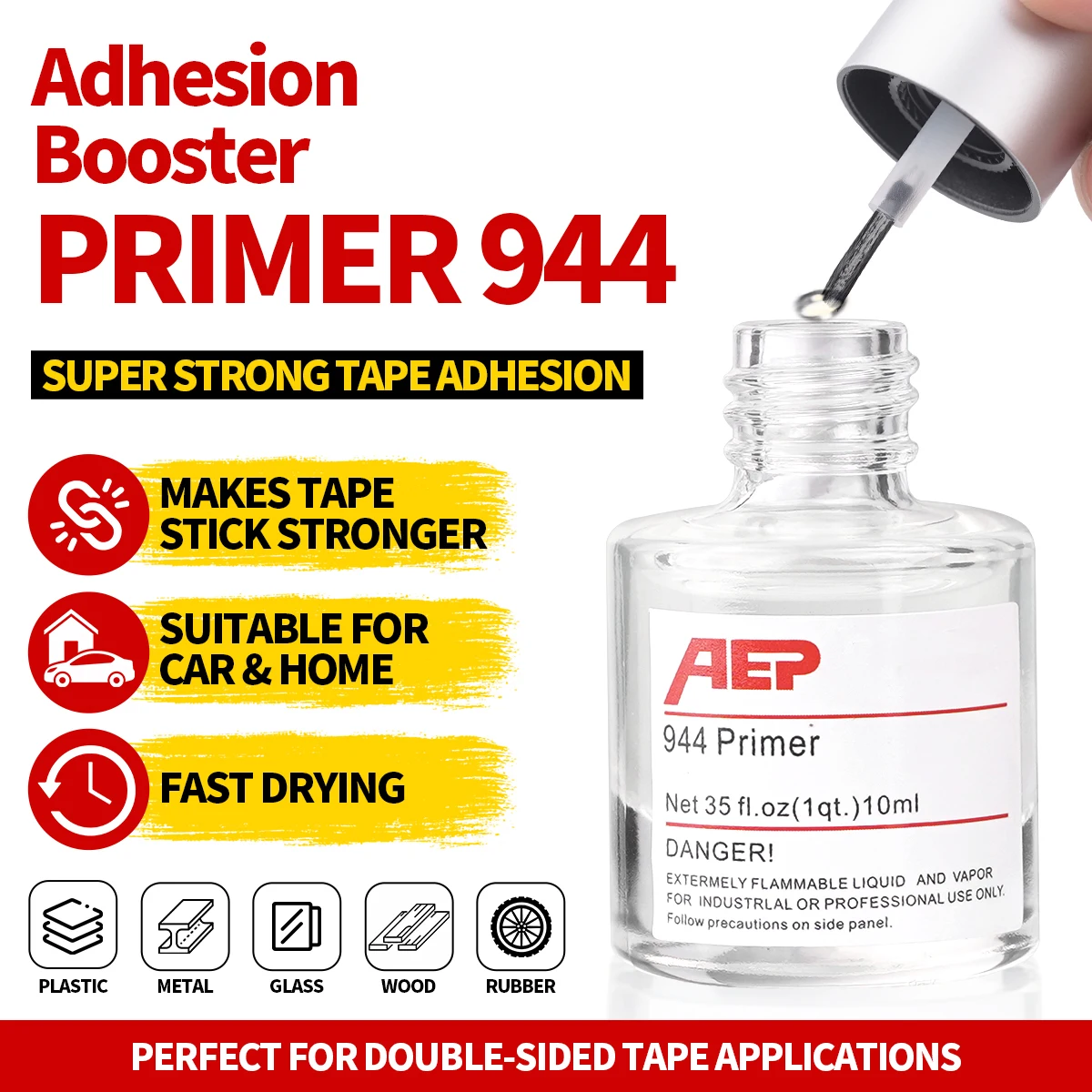 AEP Adhesion Promoter 944 Primer 10ML Enhanced Viscosity Double Sided Tape for Car Wrap Film Door Kitchen Bathroom Accessories
