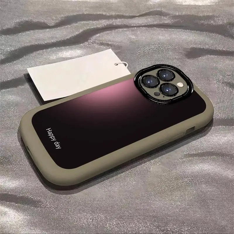 

Wine Red Gradient Suitable for Apple 17 Pro max Phone Case Silicone Puff Case 15 Color Painting iPhone 14 Minimalist 16
