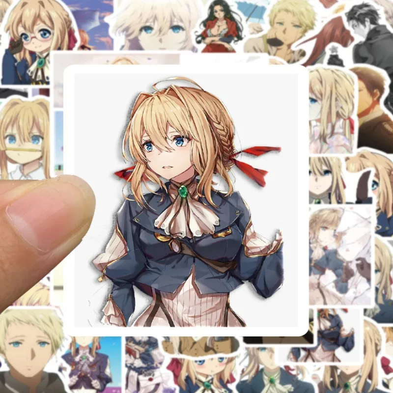 50pcs Violet Evergarden Anime Stickers Suitcase Water Cup Stationery Mobile Phone Scooter Laptop Refrigerator Decoration