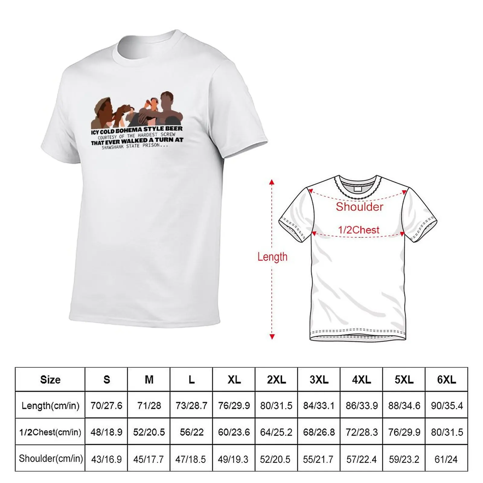Shawshank Redemption - Roof top scene - beer scene T-Shirt Plus Size Workout Short Sleeve Top