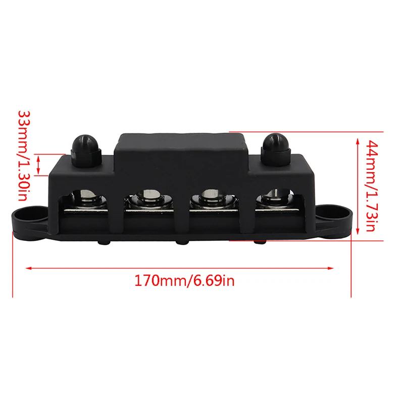 4 Post Power Distribution Block Terminal Screw Bus Bar M8 M10 High Current Wiring Stud Battery Junction Block for RV Ship Car