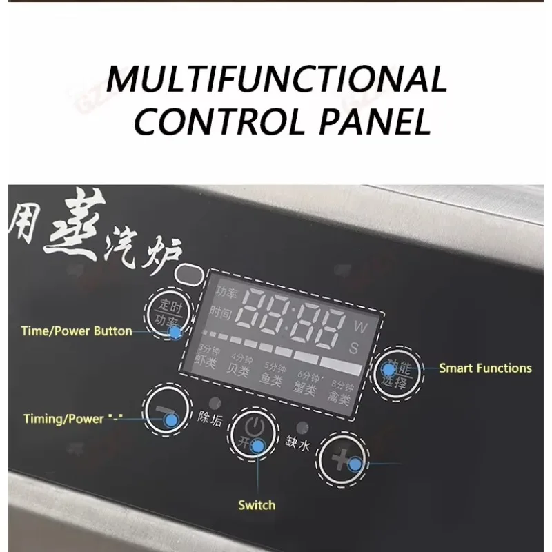Bamboo Steamer Commercial Electric Bun Steamer Single Double Holes Food Warmer for Shao-mai, Dumpling & Bun